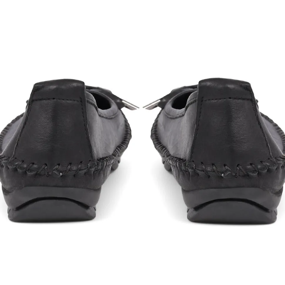 Leather Ballet Pumps - Black