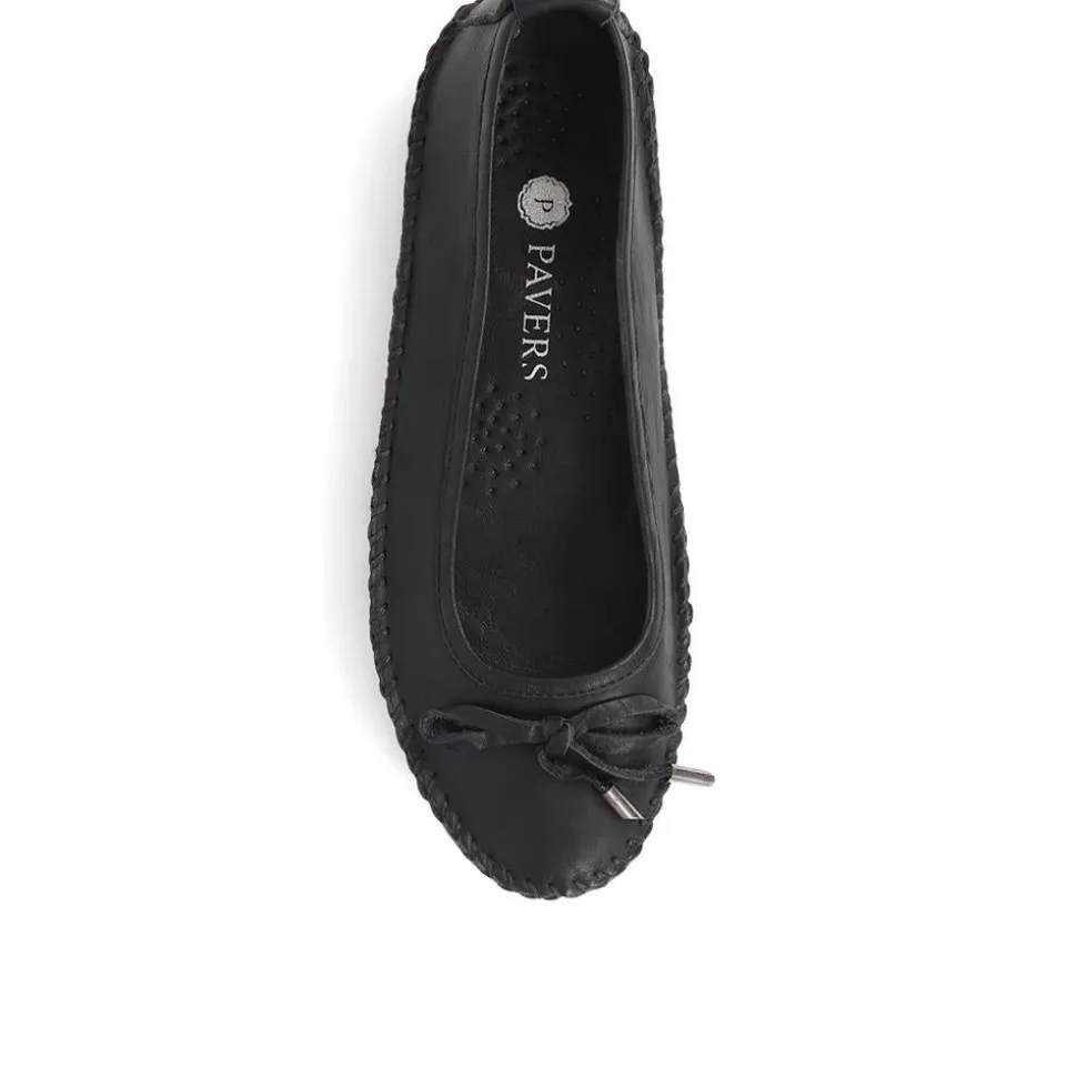 Leather Ballet Pumps - Black