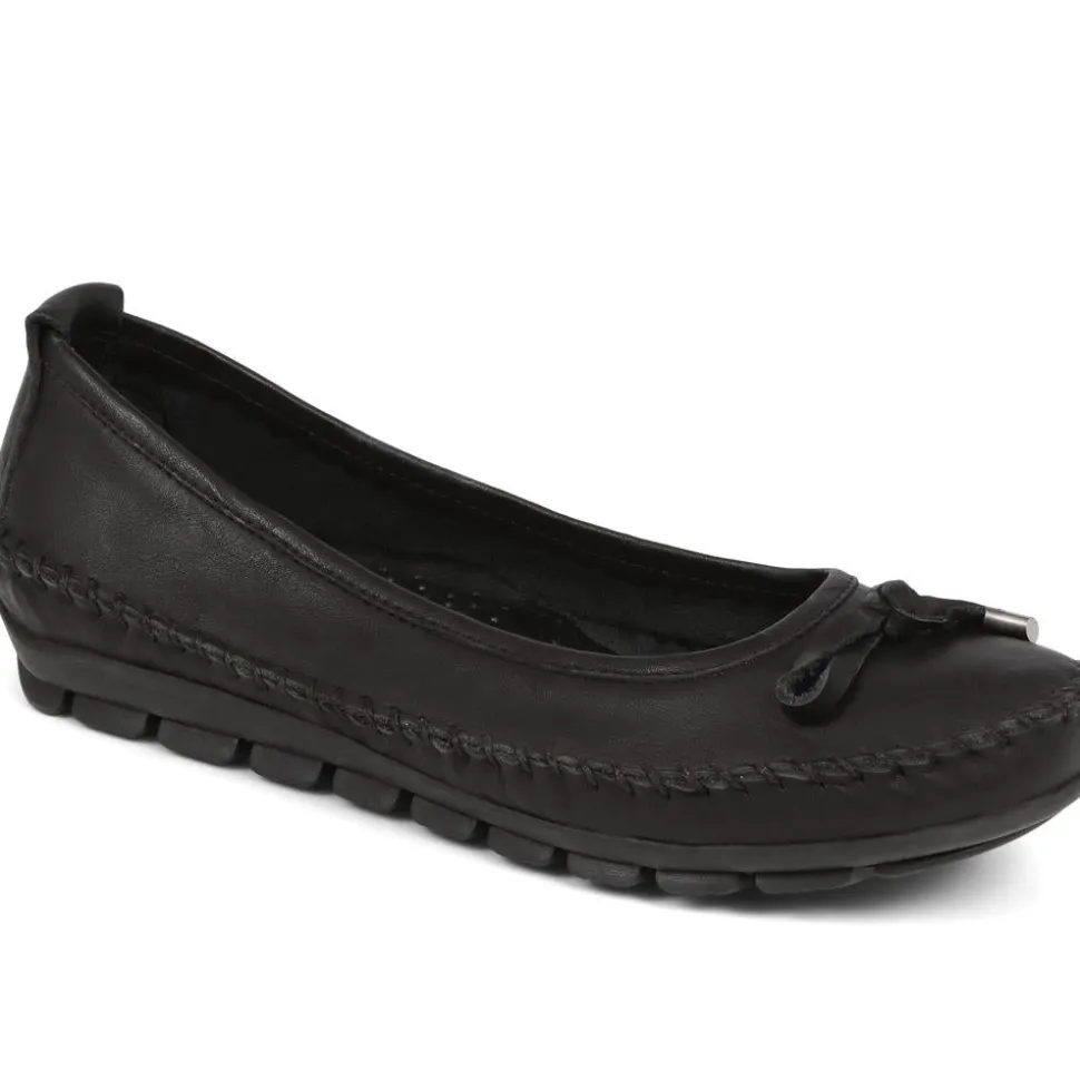 Leather Ballet Pumps - Black