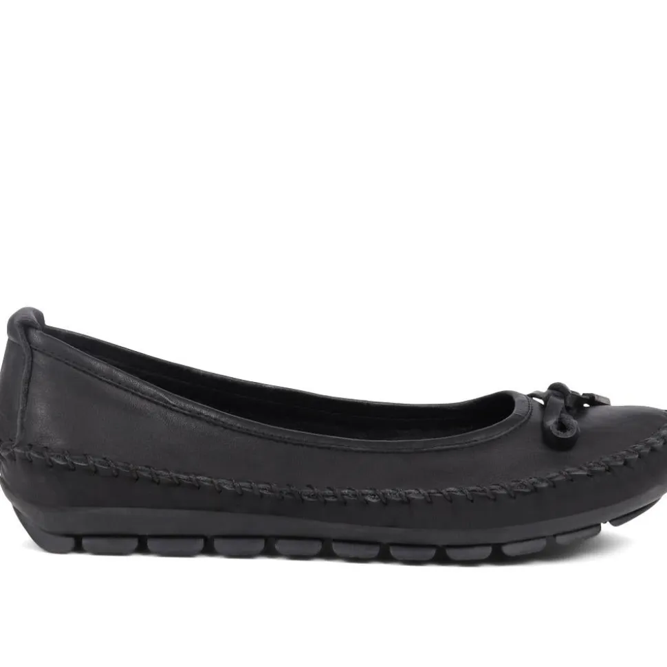 Leather Ballet Pumps - Black