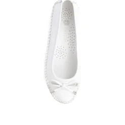 Leather Ballet Pumps - White