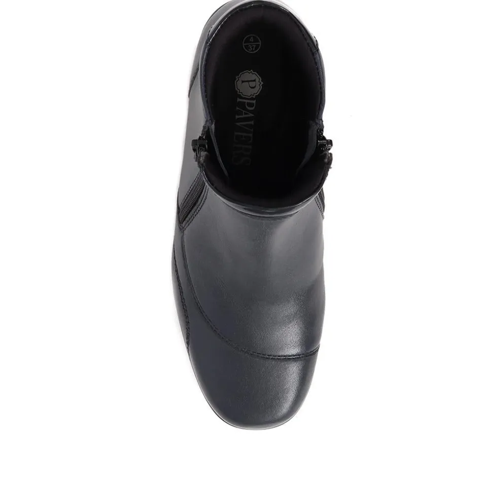 Leather Boots - Navy