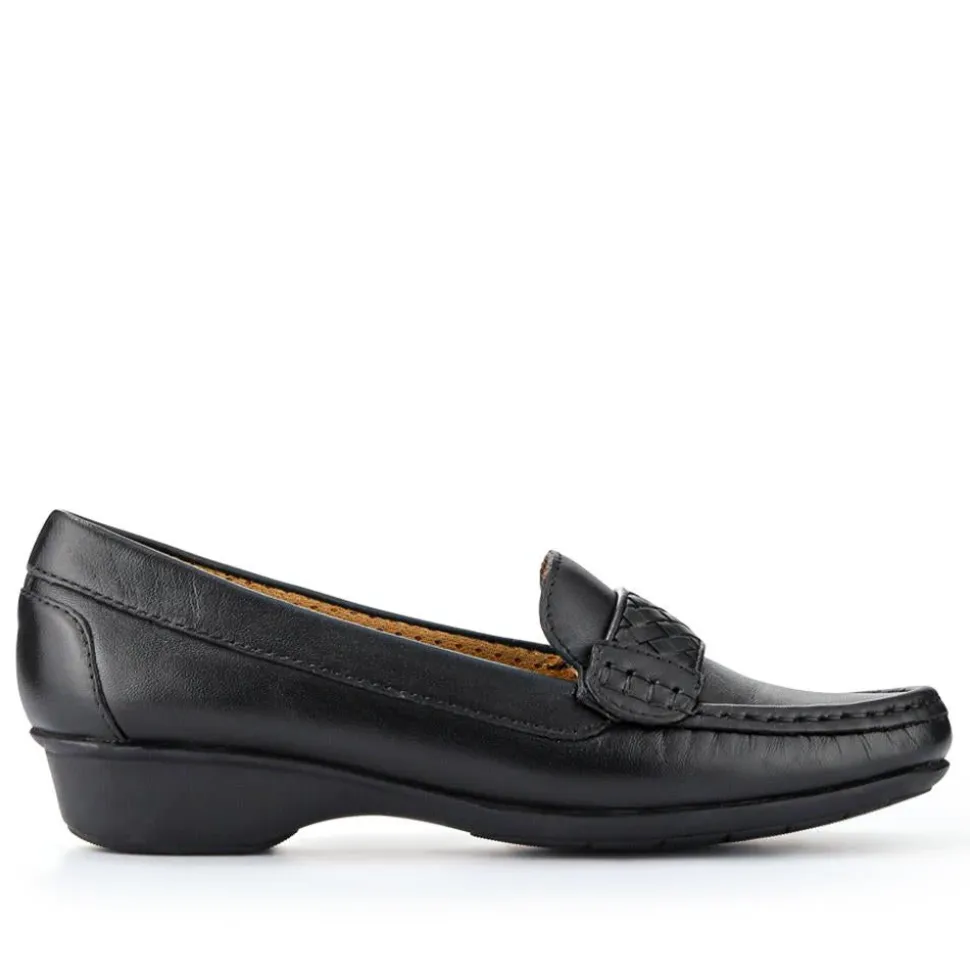Leather Breathable Loafers - Black