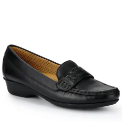 Leather Breathable Loafers - Black