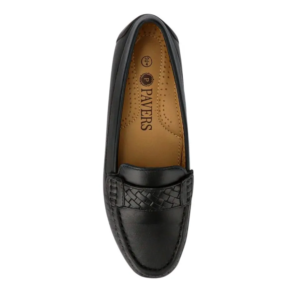 Leather Breathable Loafers - Black