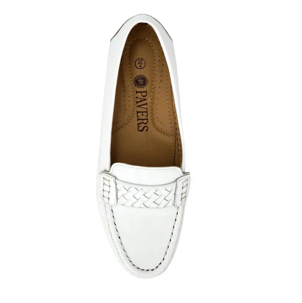 Leather Breathable Loafers - White