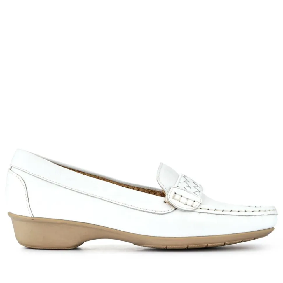 Leather Breathable Loafers - White