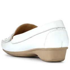 Leather Breathable Loafers - White