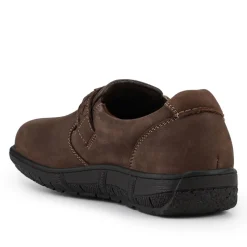 Leather Buckled Slip-On Shoes - Brown