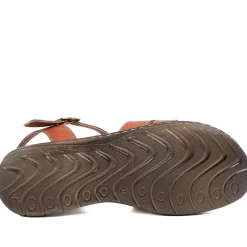 Leather Buckle Fasten Casual Sandals - Tan