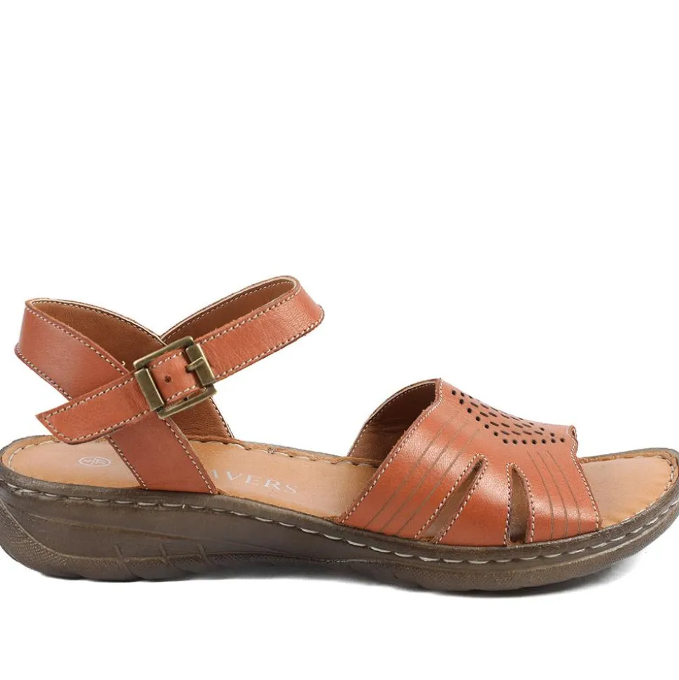 Leather Buckle Fasten Casual Sandals - Tan