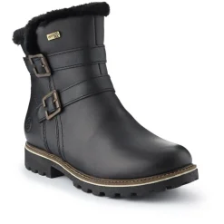 Leather Buckle-Fastening Ankle Boots - Black