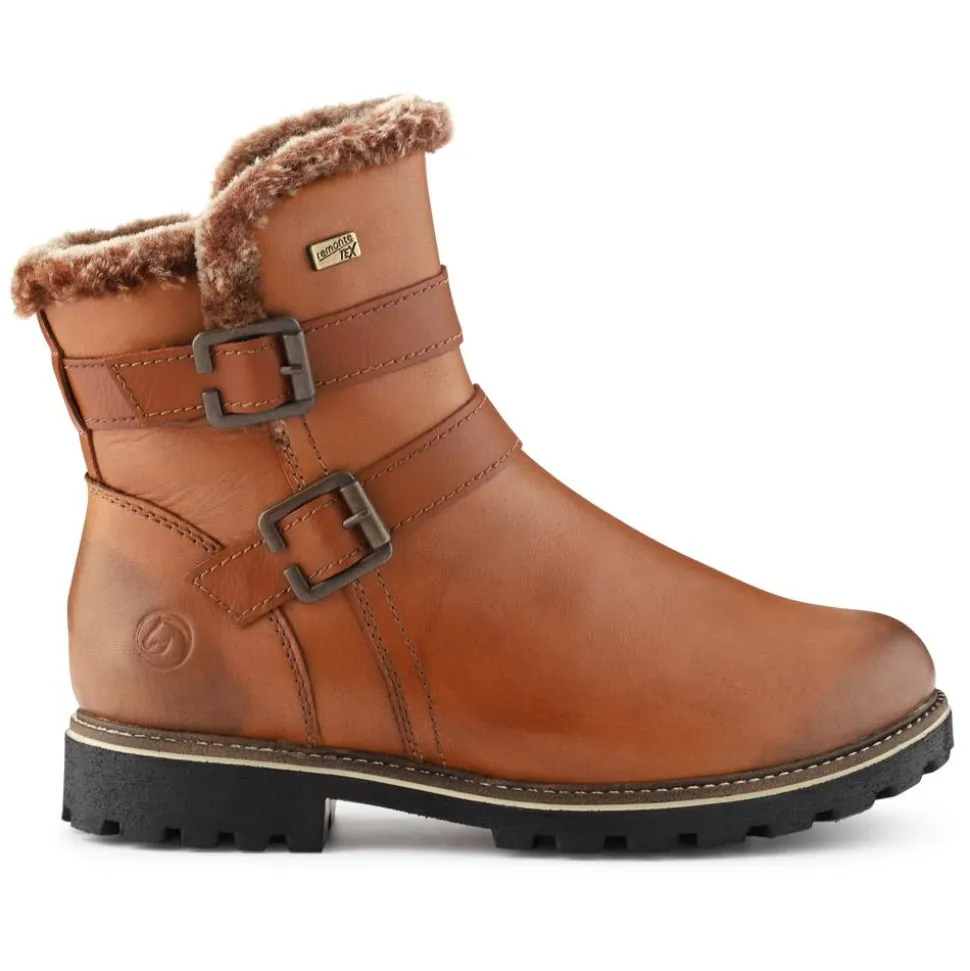Leather Buckle-Fastening Ankle Boots - Tan