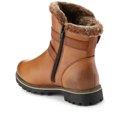 Leather Buckle-Fastening Ankle Boots - Tan