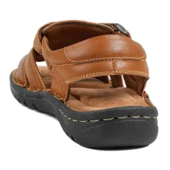 Leather Buckle Fastening Sandals - Tan