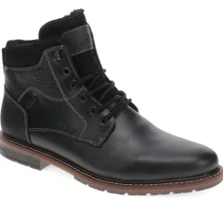 Leather Casual Lace-Up Boots - Black
