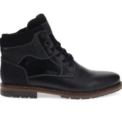 Leather Casual Lace-Up Boots - Black
