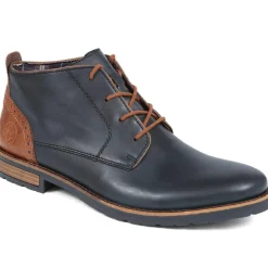 Leather Chukka Boots - Navy
