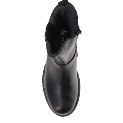 Leather Chunky Ankle Boots - Black