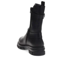 Leather Chunky Ankle Boots - Black