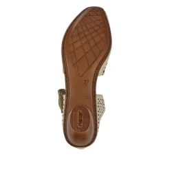 Leather Cuban-Heeled Mary Janes - Beige