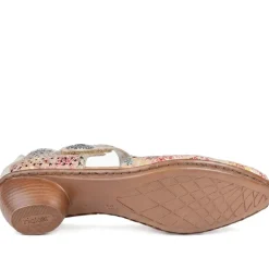 Leather Cuban-Heeled Mary Janes - Multi