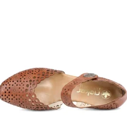 Leather Cuban-Heeled Mary Janes - Tan