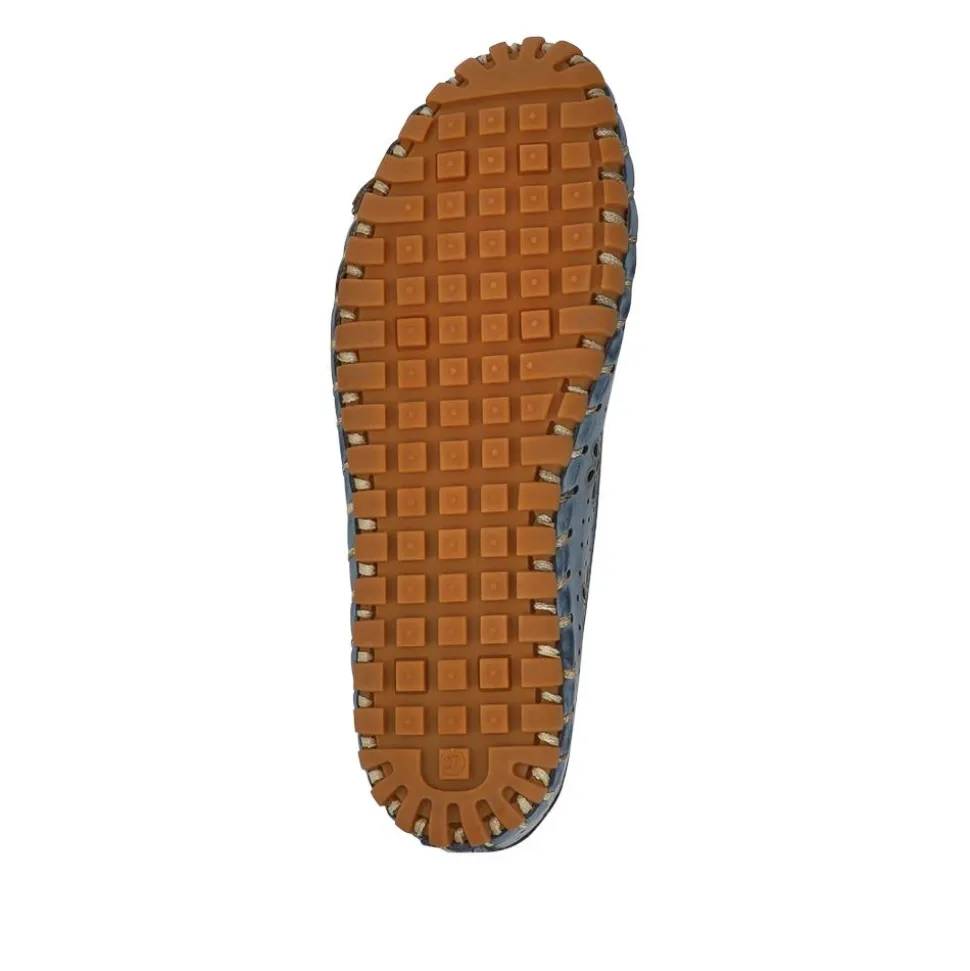 Leather Cushioned Pumps - Denim