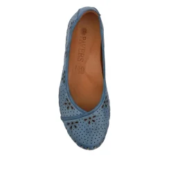 Leather Cushioned Pumps - Denim