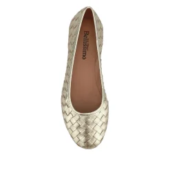 Leather Cushioned Pumps - Gold