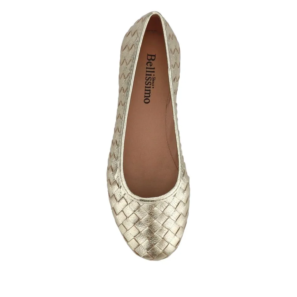 Leather Cushioned Pumps - Gold