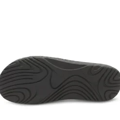 Leather Cushioned Slip On Sandals - Brown