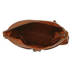 Leather Daily Zip-Close Crossbody Bag - Tan