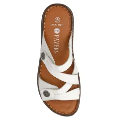 Leather Dual-Fastening Sandals - White