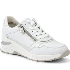 Leather Dual-Fastening Trainers - White