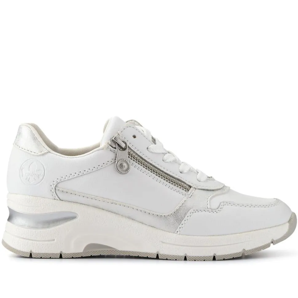 Leather Dual-Fastening Trainers - White