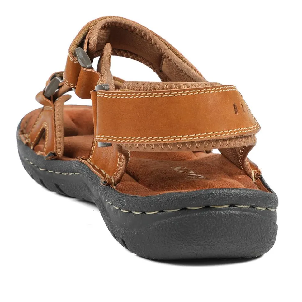 Leather Dual Fit Sandals - Tan
