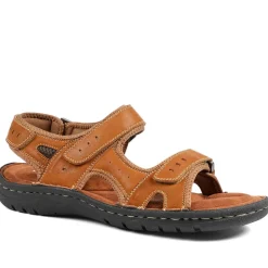 Leather Dual Fit Sandals - Tan
