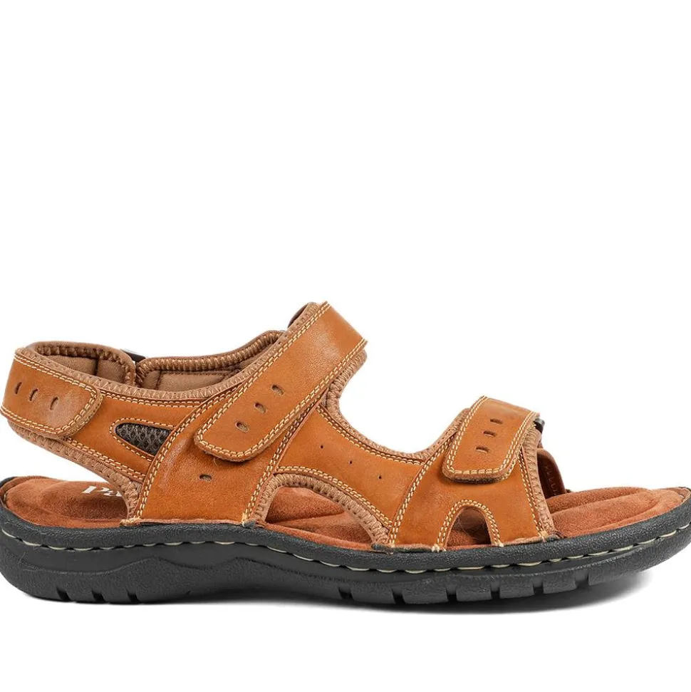 Leather Dual Fit Sandals - Tan