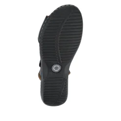 Leather Dual-Touch-Fastening Sandals - Black