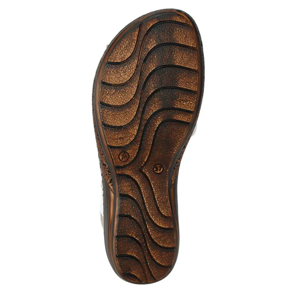 Leather Elasticated Sandals - White