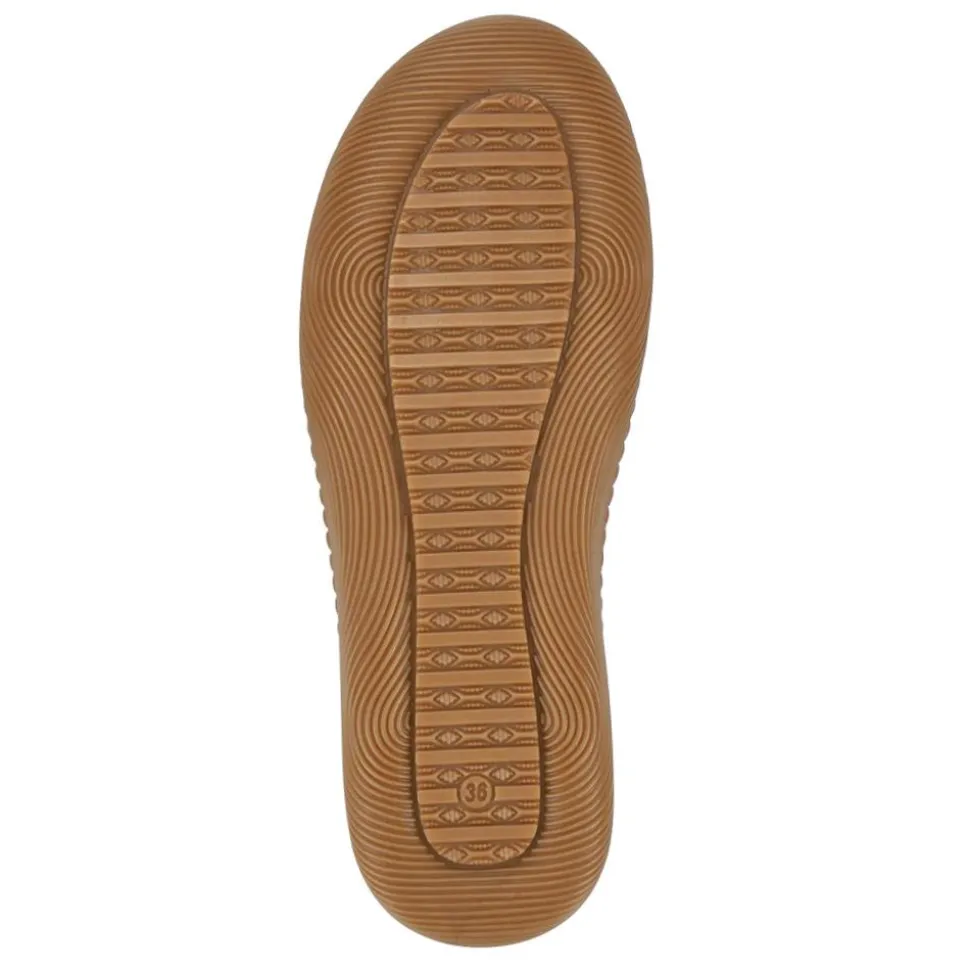 Leather Elasticated Shoes - Tan
