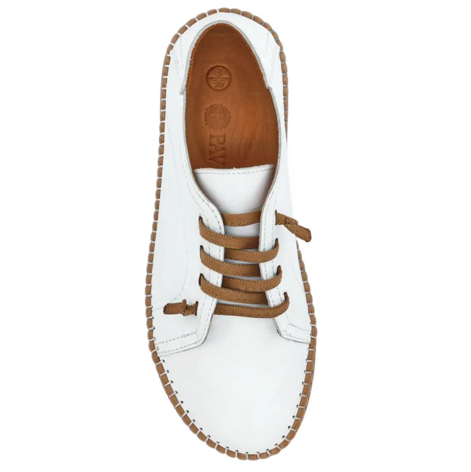 Leather Elasticated Shoes - White