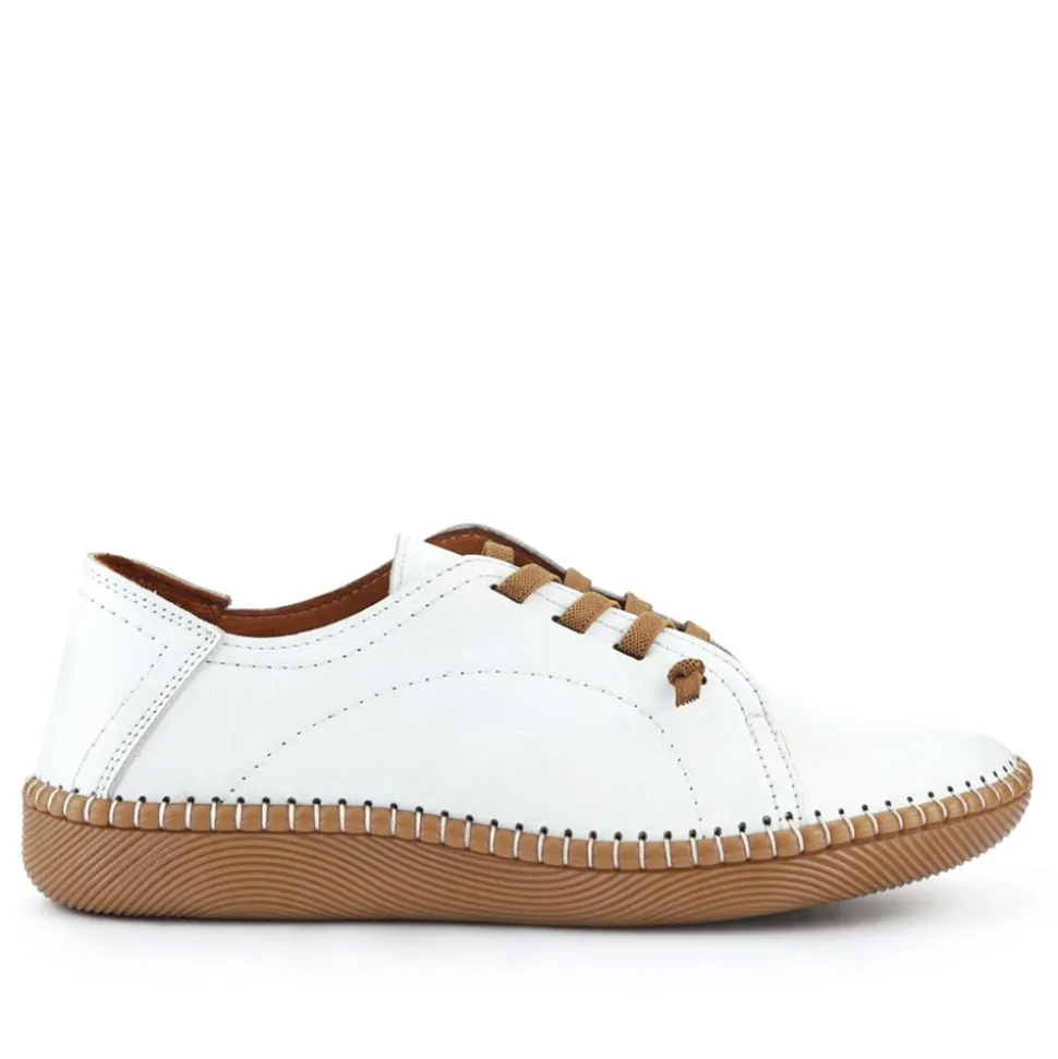 Leather Elasticated Shoes - White