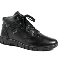 Leather Faux-Fur-Lined Ankle Boots - Black