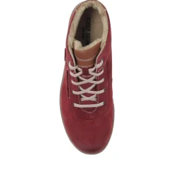 Leather Faux-Fur-Lined Ankle Boots - Bordeaux