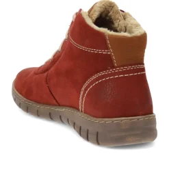 Leather Faux-Fur-Lined Ankle Boots - Bordeaux