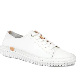 Leather Flexible Lightweight Lace Up Trainers - White