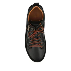 Leather Gum Sole Shoes With Zip Fastening - Black