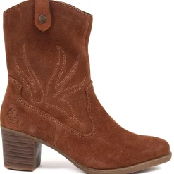 Leather Heeled Ankle Boots - Tan
